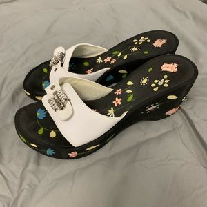 Vintage Yellow Box Wedge Sandals